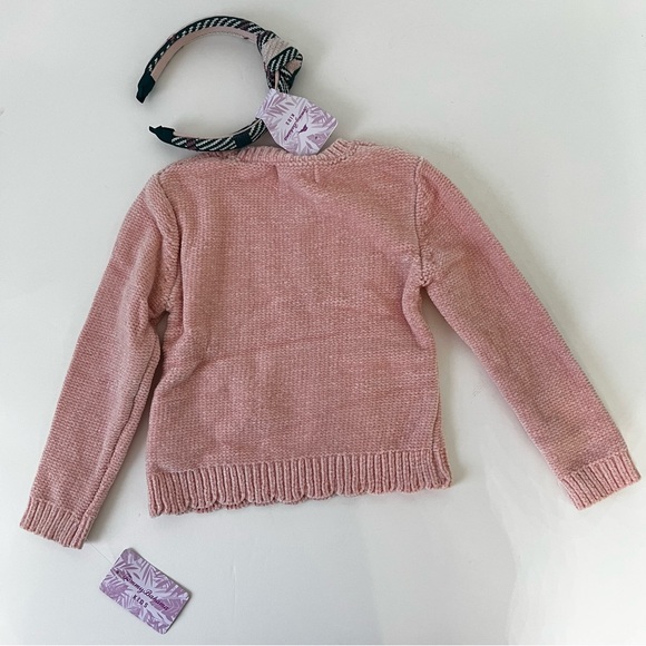 Tommy Bahama Toddler Girl 3 Piece Set- Chenille Sweater, Plaid Skirt & Headband - Picture 10 of 10